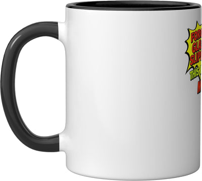 Taza retro Pop Art Princess motociclista negro/blanco