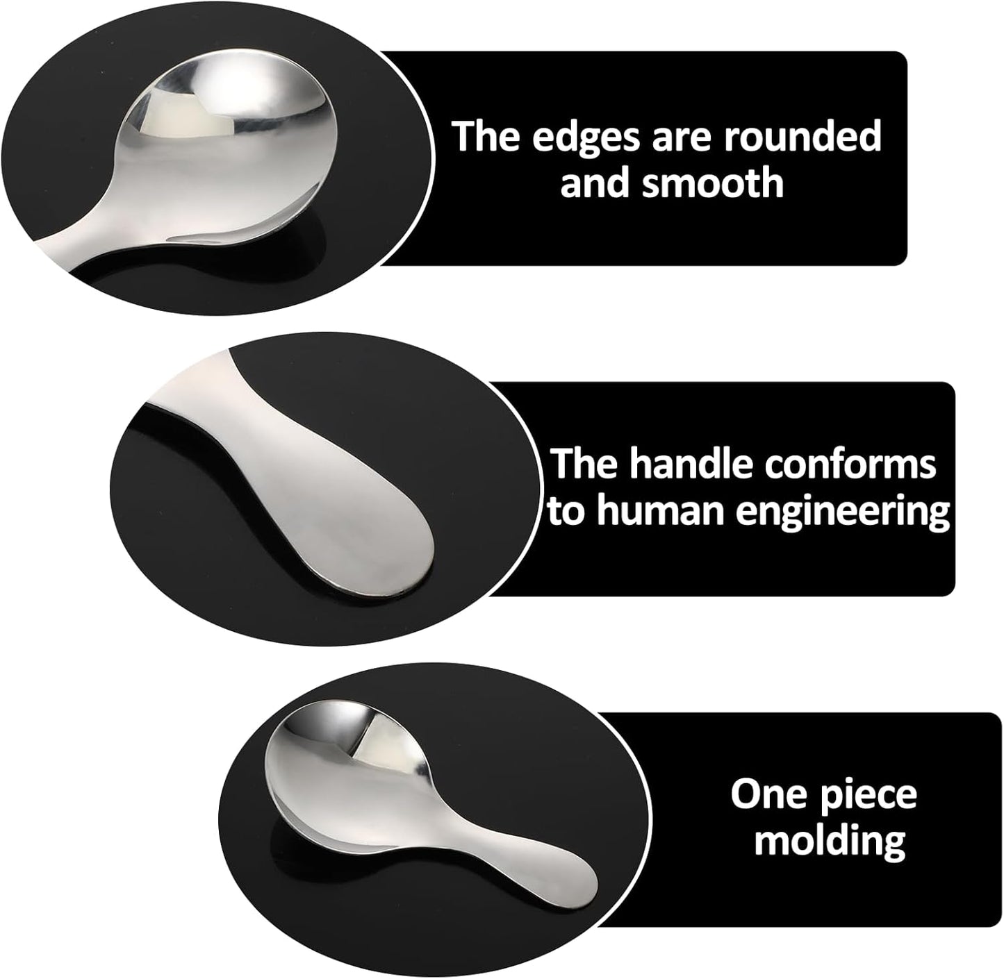 4 cucharas de mango corto de acero inoxidable plateadas para sal, condimentos, postres, té, café, azúcar y helado