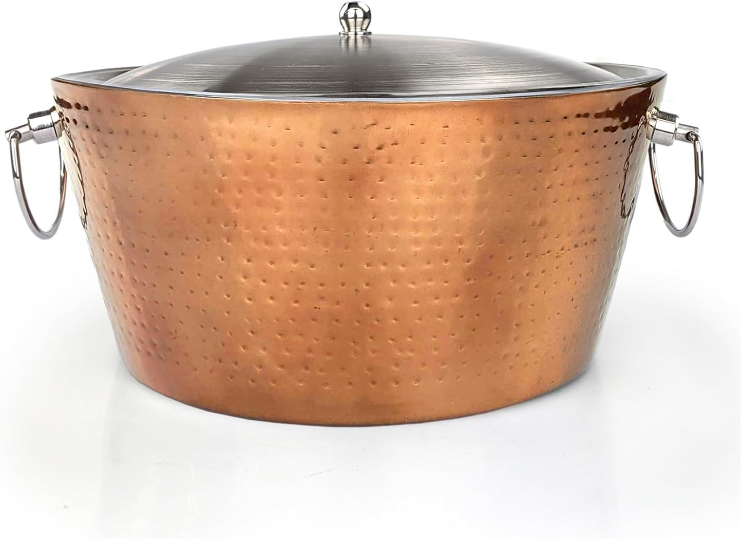 Cubo hielo cobre rosa acero inox 15qt doble pared sin sudor