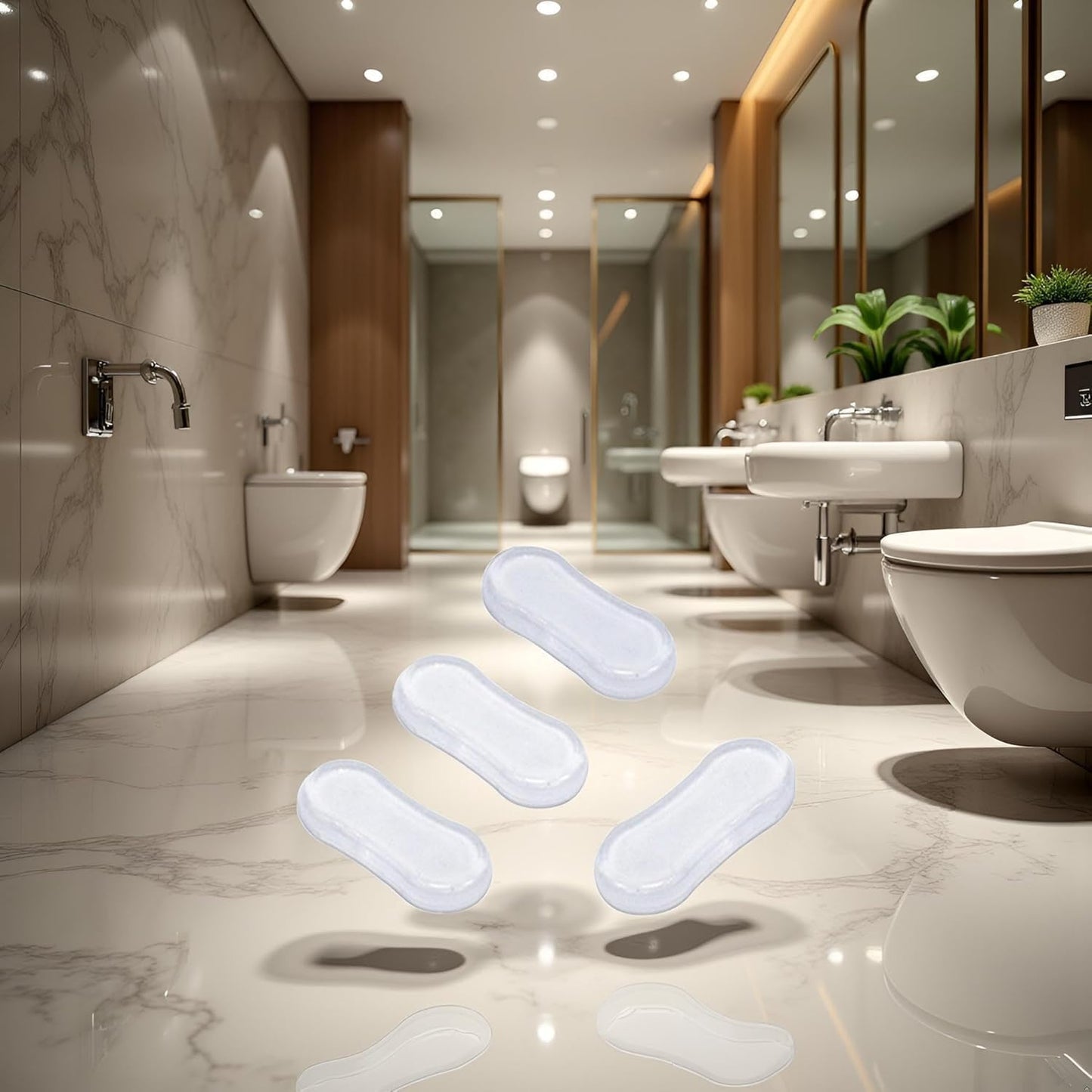 Set 8 Pzas Parachoques Inodoro Silicona Adhesivo Transparente