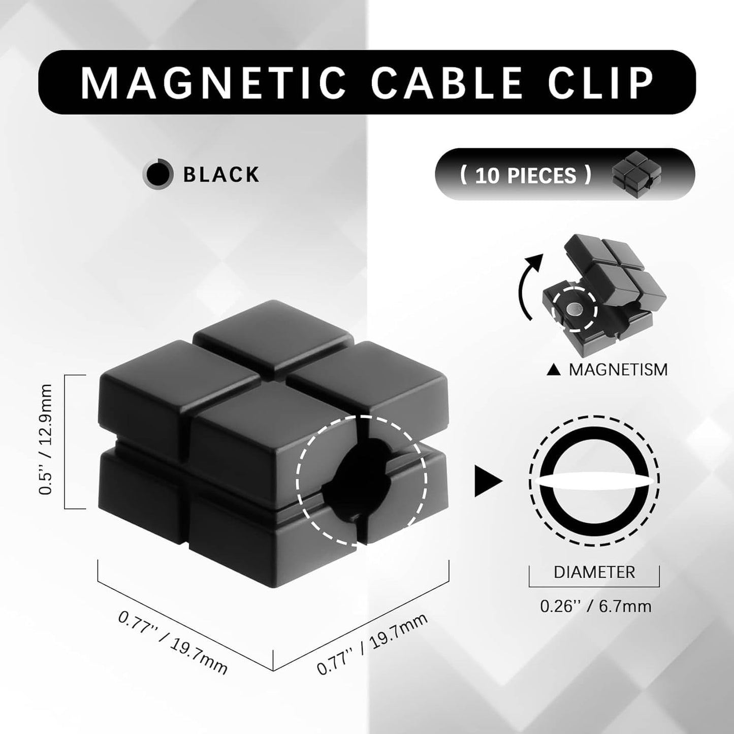Clips magnéticos para cables organizador 10 uds
