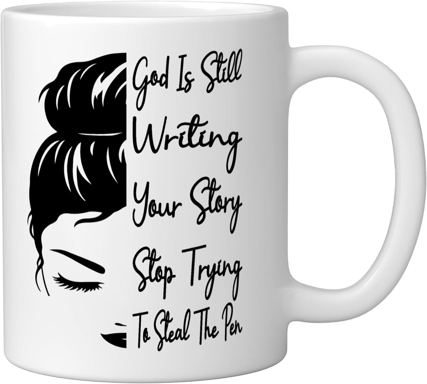 Taza cerámica God Is Still Writing Your Story Deja de intentar robar el bolígrafo