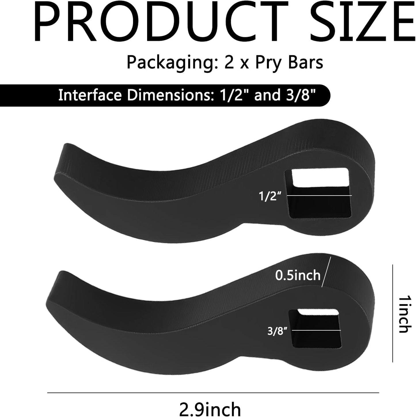 2 Cabezales Adaptadores Llave Palanca 1/2 y 3/8 Pulg