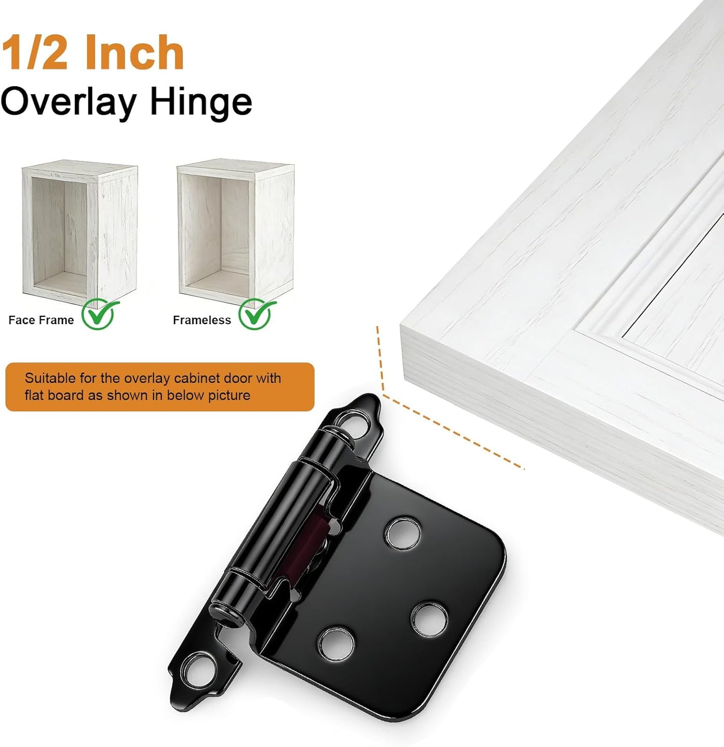 Pack 10 Bisagras Negras Cerradura Automática 1/2pulg