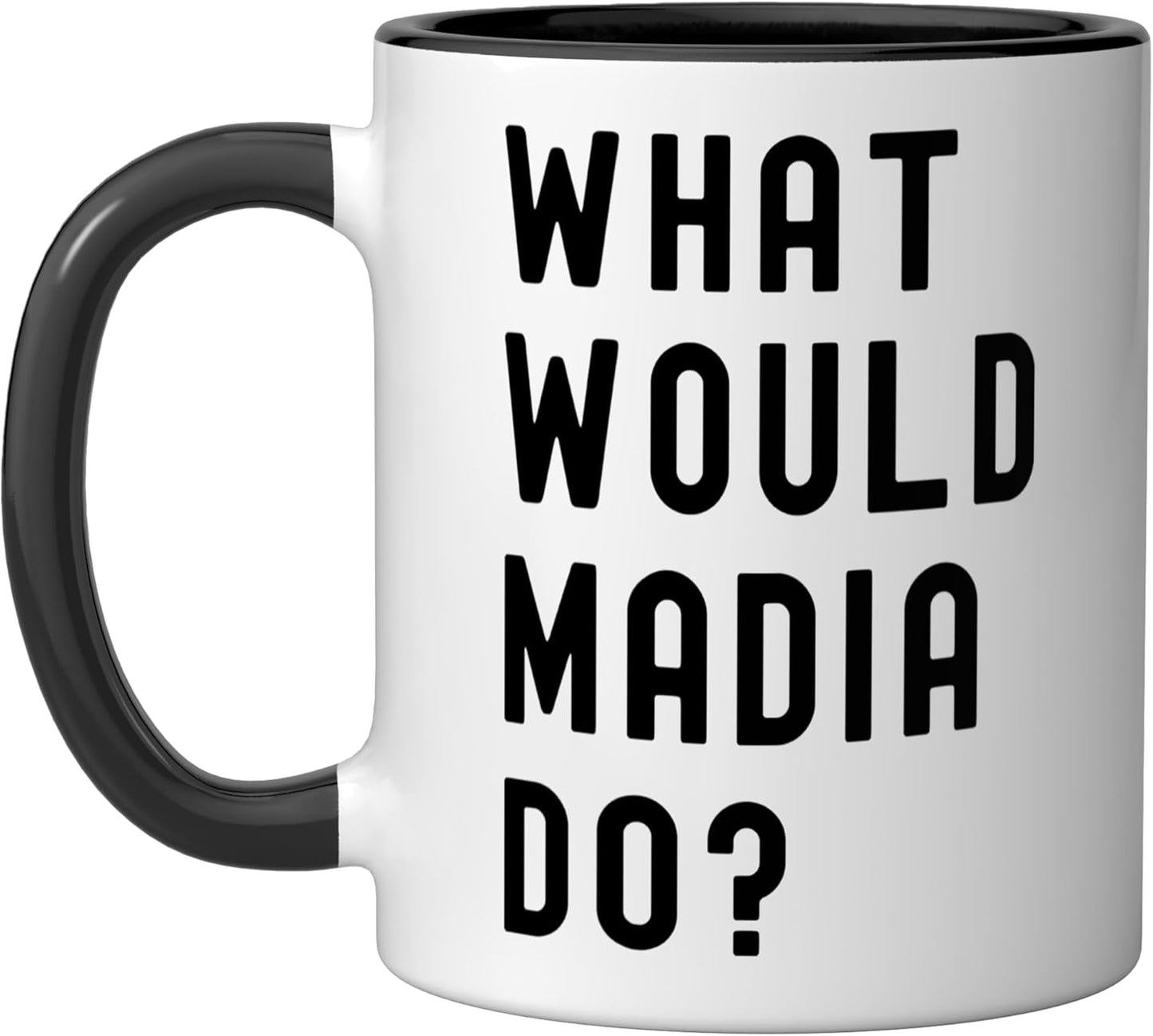 Taza cerámica What Would Madia Do? Negro/Blanco