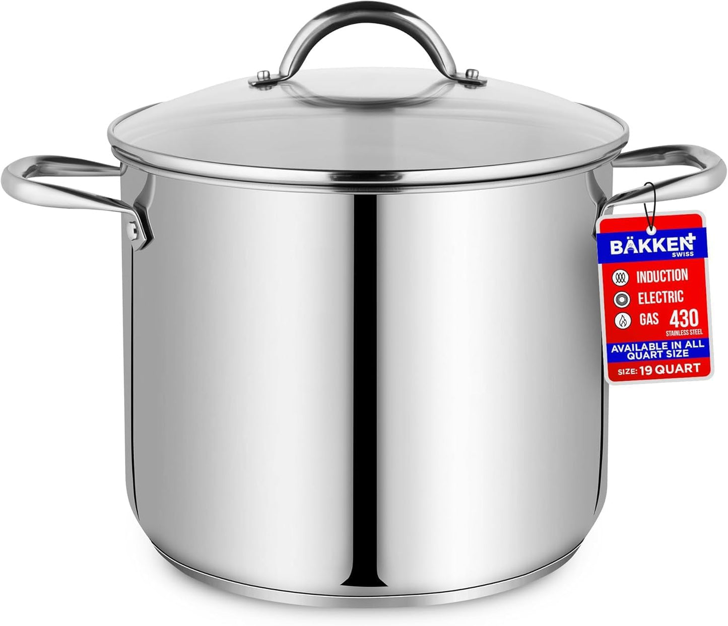 Olla acero inox 19qt tapa vidrio templado