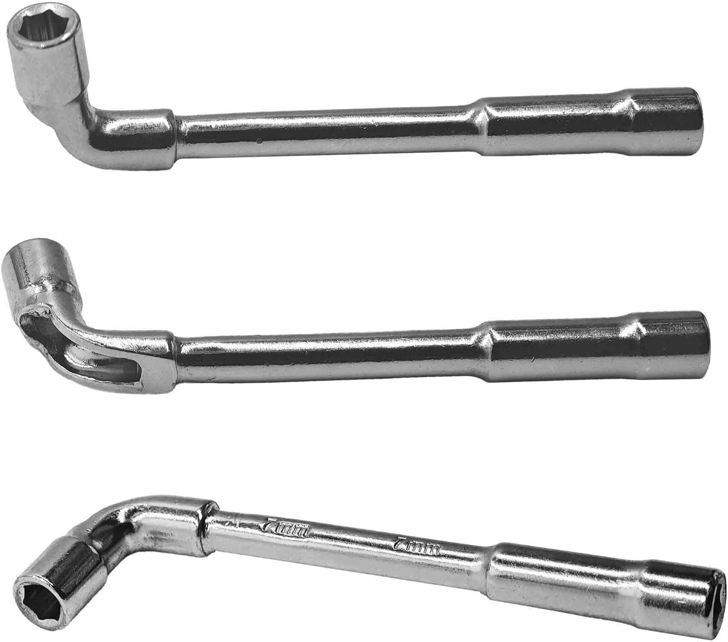 Llave hexagonal L métrica 0.276pulg Cr-V cromada doble cabeza