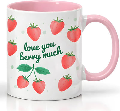 Taza de café de fresa 11 oz, regalo para mamá, abuela y hermana amante de las fresas