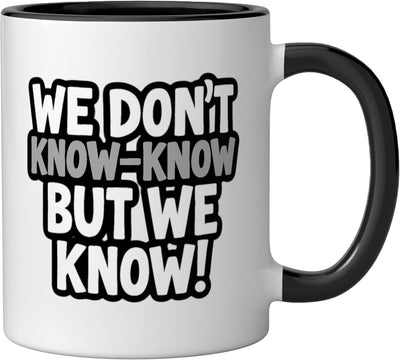 Taza cerámica retro con tipografía negra y blanca