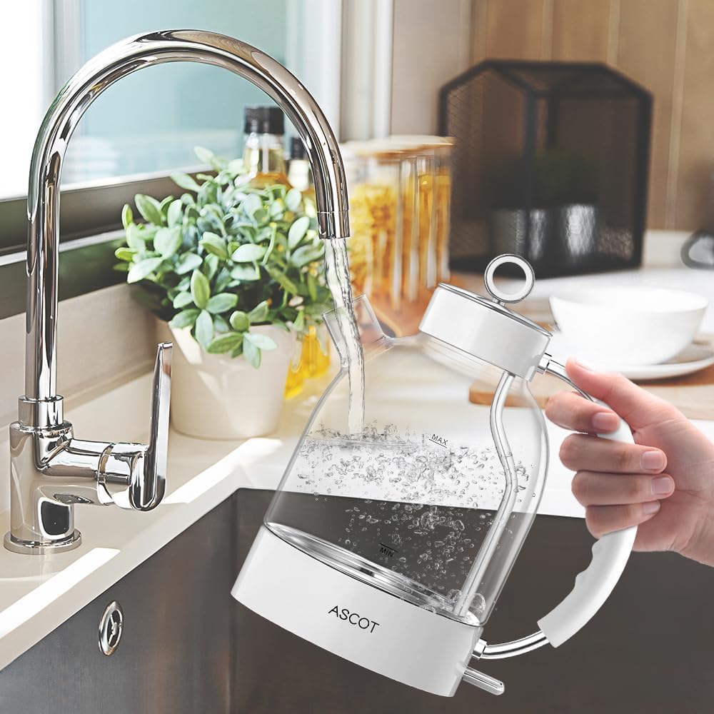 Hervidor eléctrico de vidrio borosilicato 1.5L con apagado automático