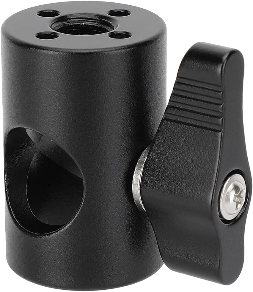 Adaptador soporte luz rosca 3/8-16 4 orificios negro