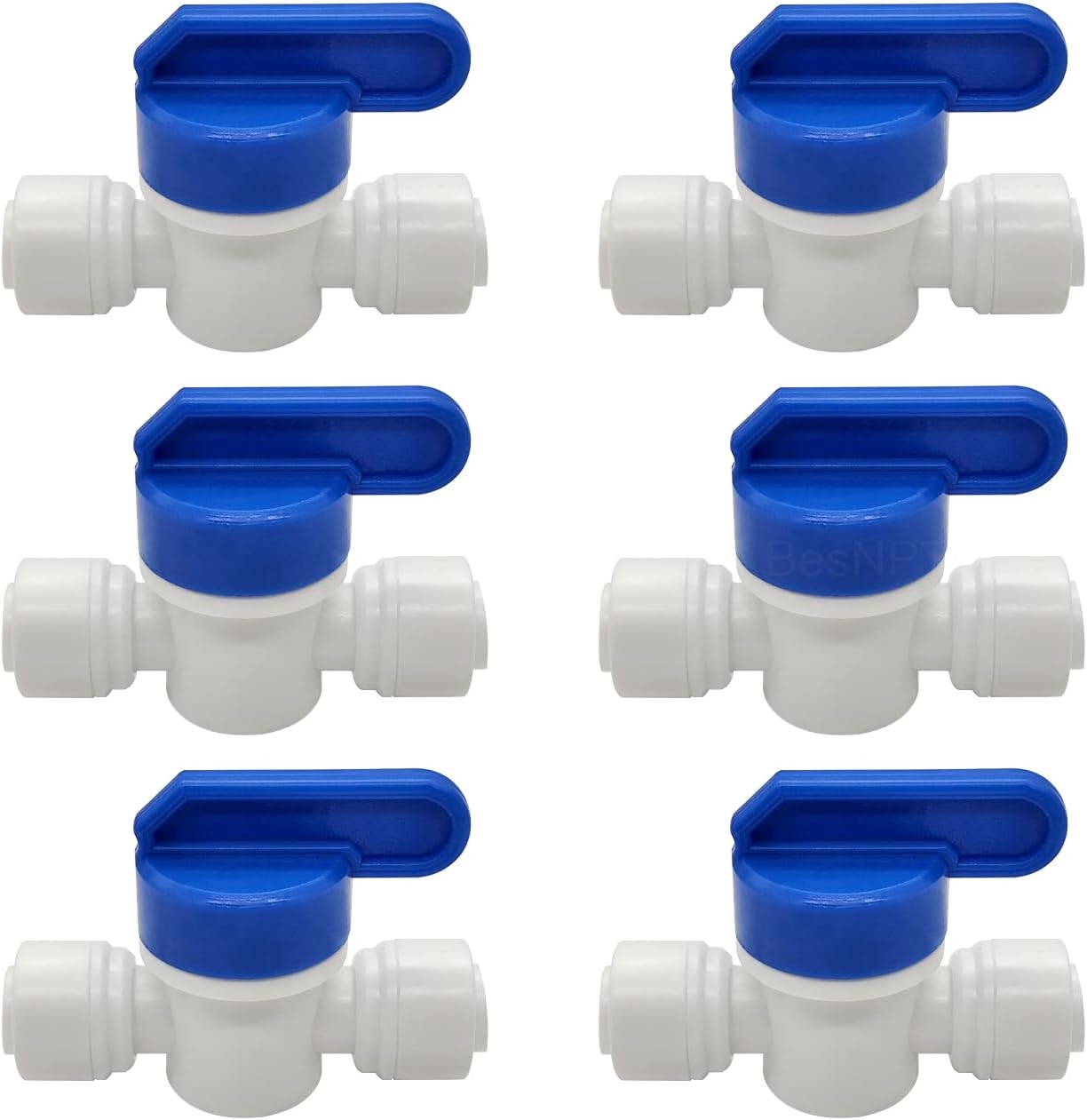 6 Válvulas bola 1/4pulg comp purificador agua