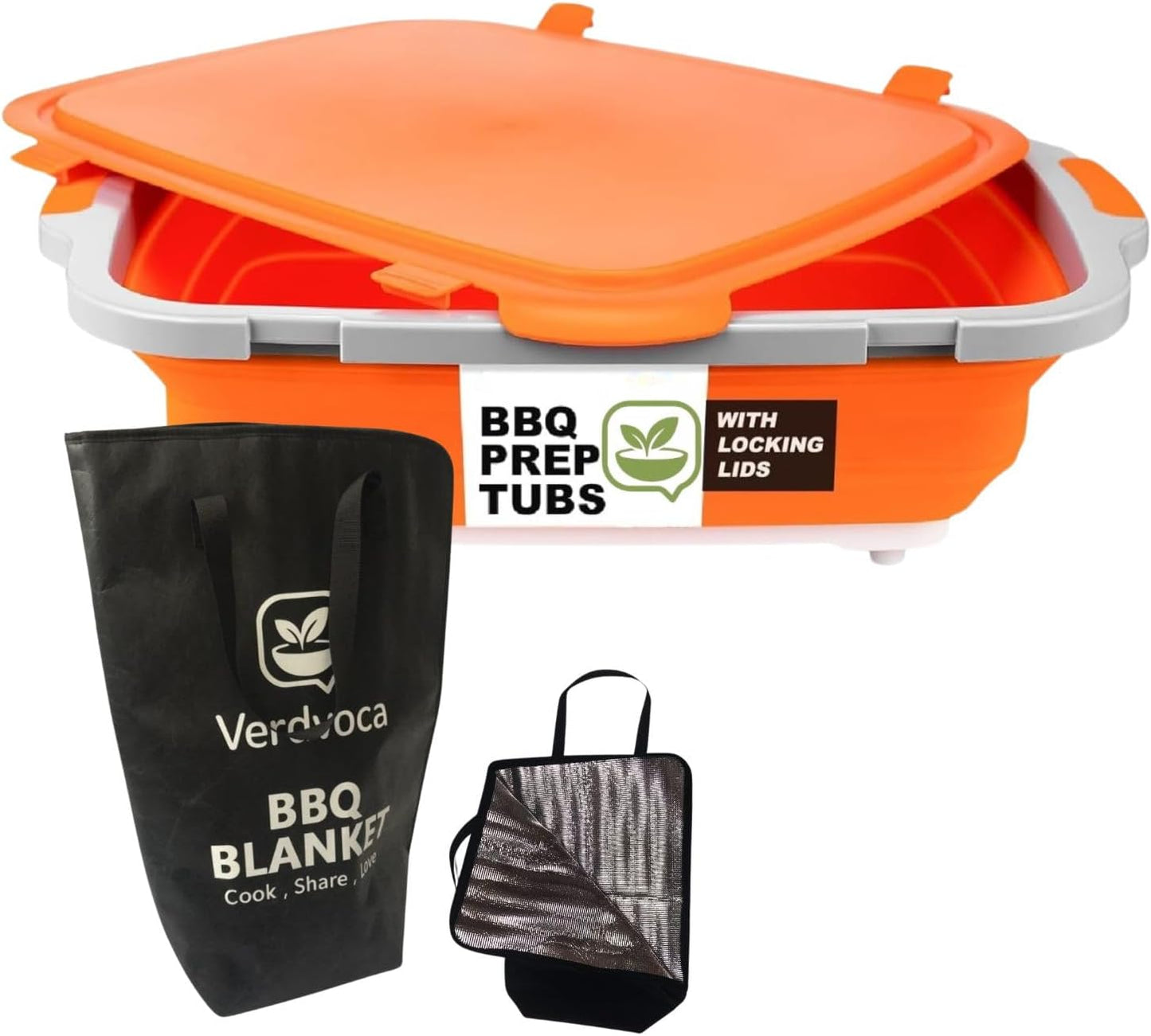 Tina plegable barbacoa 30L con manta carne 21pulg set 2