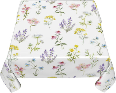 Mantel cuadrado floral de primavera 60 x 60 pulgadas tela poliéster
