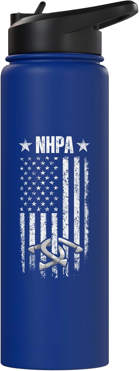 Botella de agua aislada de acero inoxidable con bandera envejecida