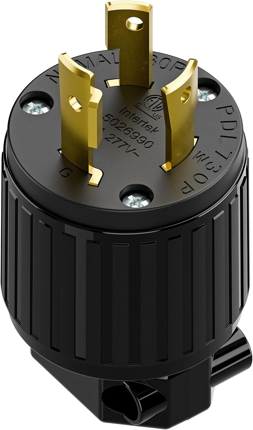 Enchufe L7-30P 30A 277V conector CA macho negro