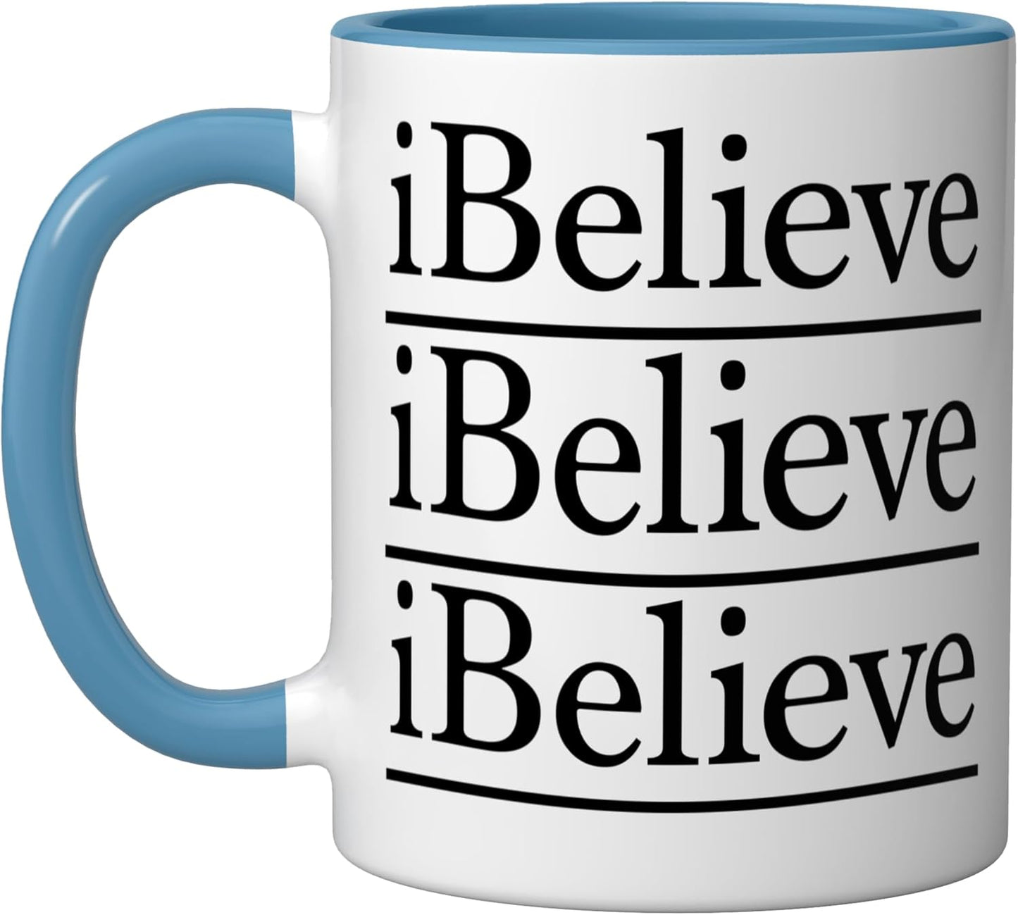 Taza Cerámica i Believe Azul/Blanco
