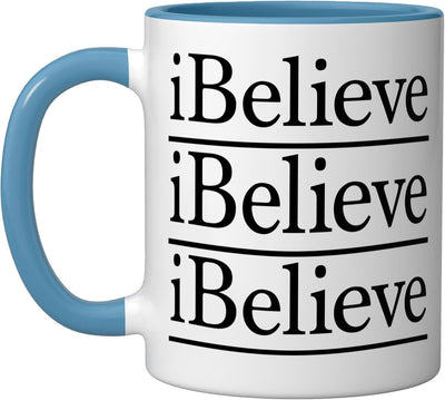 Taza Cerámica i Believe Azul/Blanco
