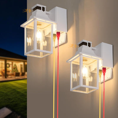 2 Luces Blanco Exterior con Sensor Amanecer Apliques Impermeables