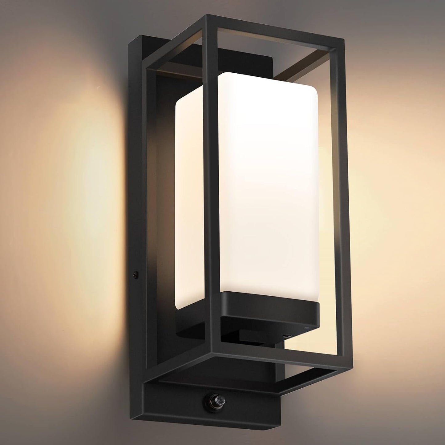 Lámpara pared exterior sensor atardecer amanecer bombilla LED E26