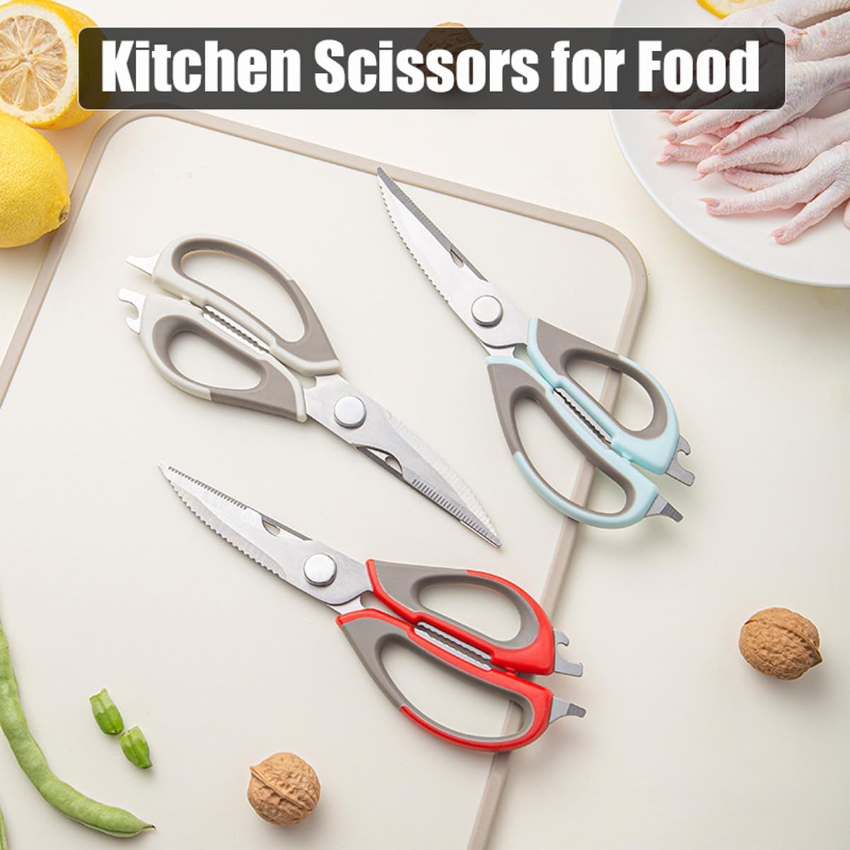 Tijeras de cocina de acero inoxidable sin soporte magnético