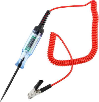 Probador circuito LED 3-48V CC con clip cocodrilo y sonda acero