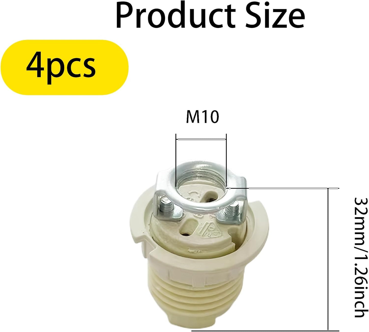 Set 4 Portalámparas Cerámica G9 Base Resistente Led