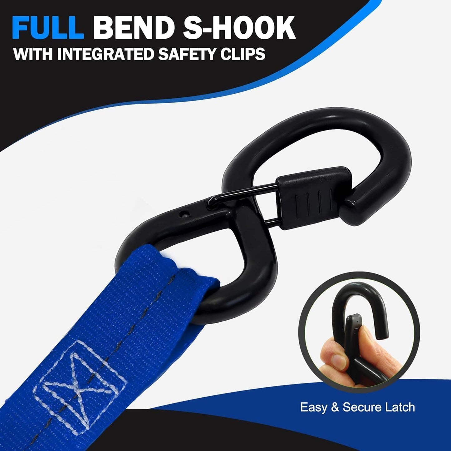 Correas trinquete retráctiles 1500lb azul