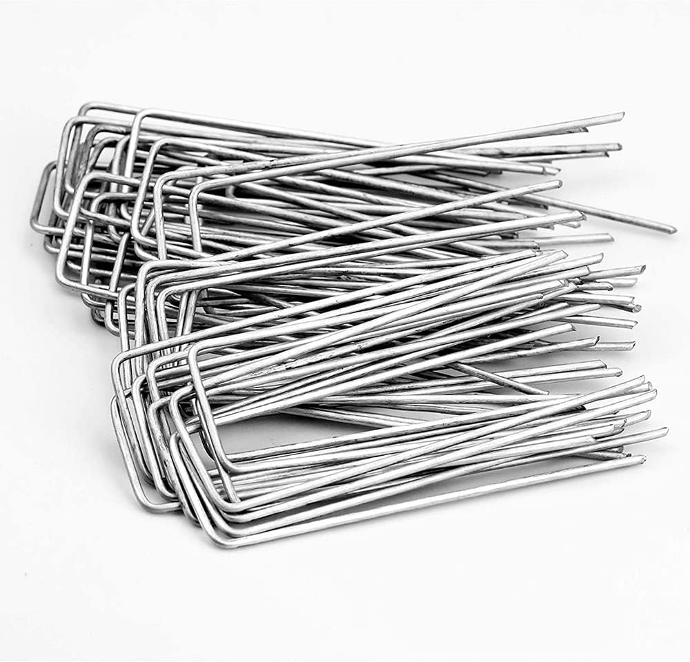 Estacas jardín galvanizadas 6pulg resistente tela césped