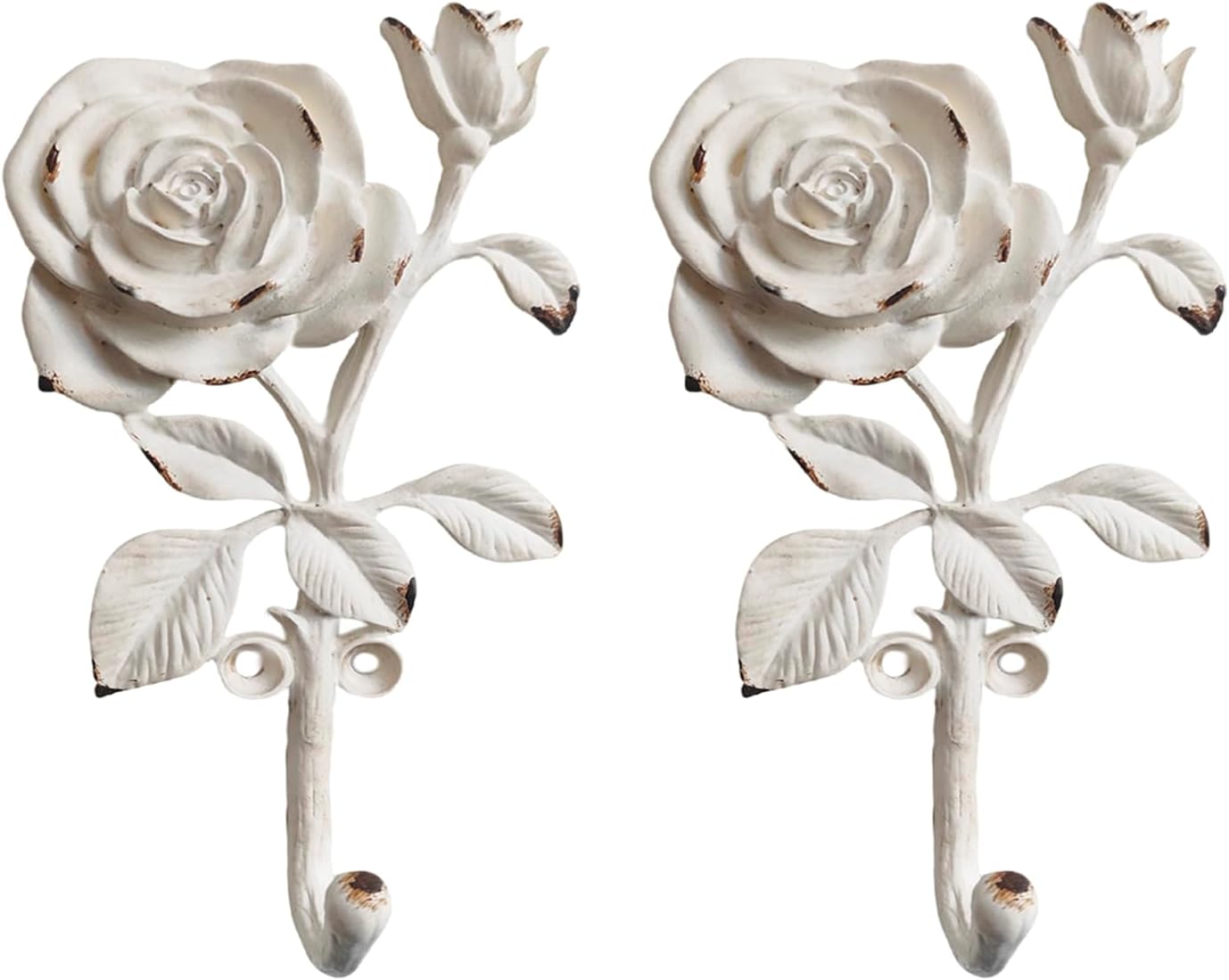 2 Ganchos Pared Rosa Metal Resistente Decorativo