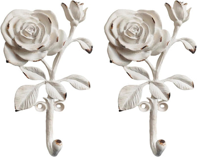 2 Ganchos Pared Rosa Metal Resistente Decorativo