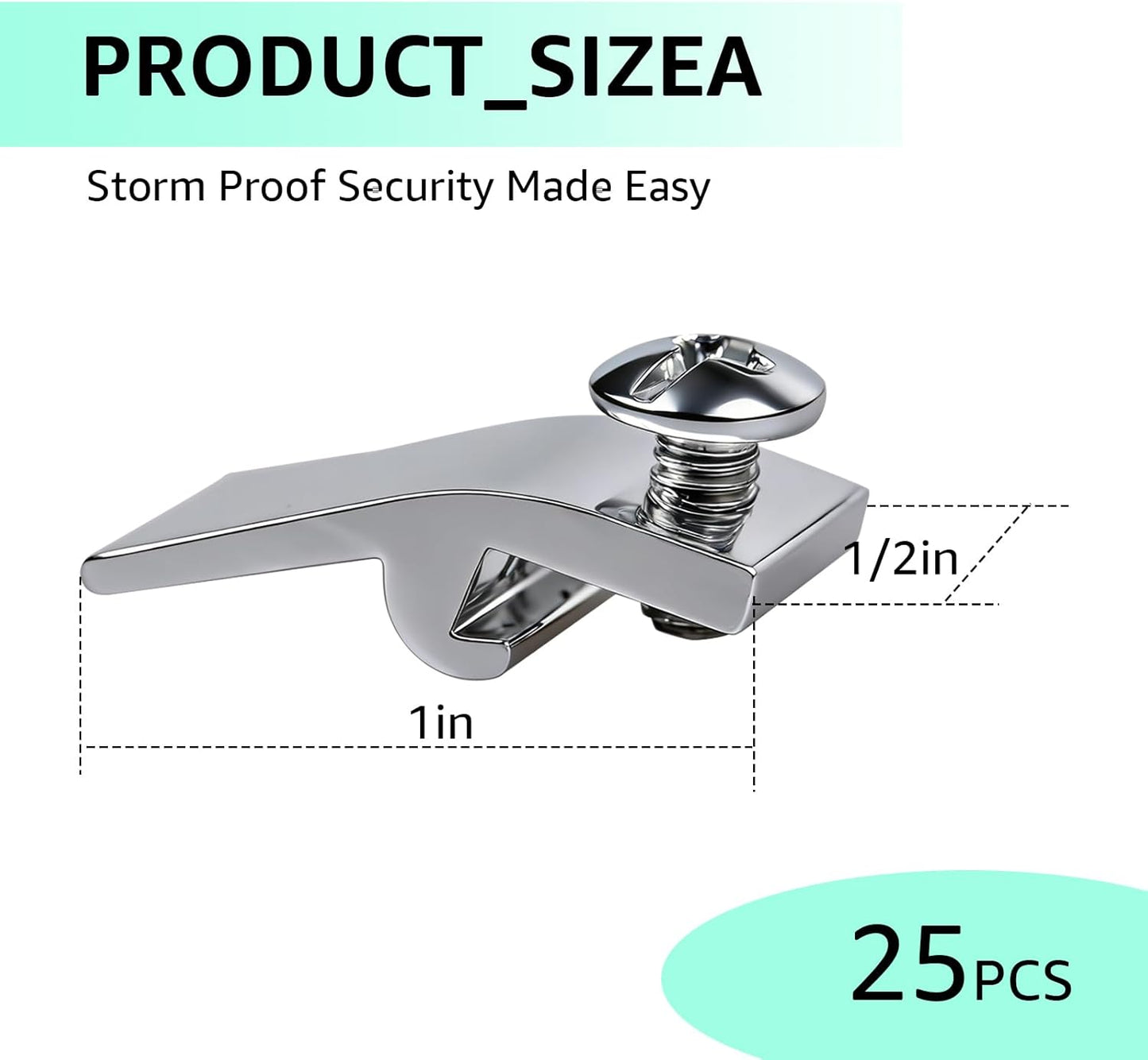 Pack 25 Clips Aluminio Ventana Tormenta 5/16pulg