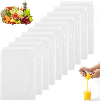 Bolsas de tela para colar JJUNW, 12 x 8 pulgadas, reutilizables para jugos, café, yogur y té