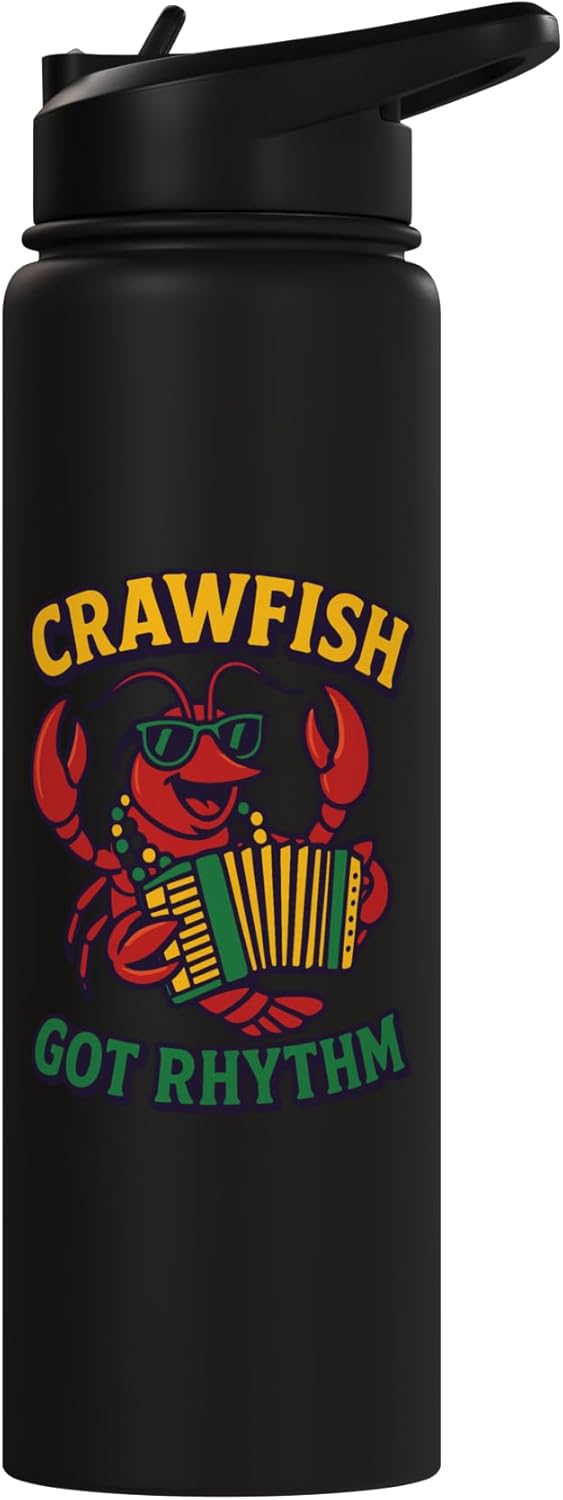 Botella de agua acero inoxidable aislada Crawfish Got Rhythm
