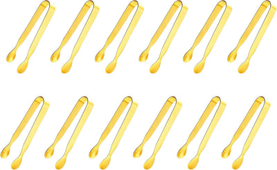 Pinzas acero inox para cubos azúcar 12uds dorado