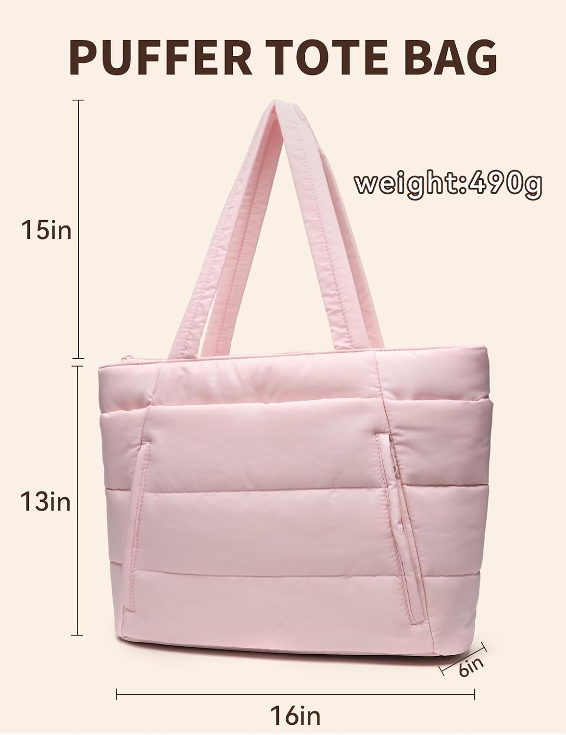 Bolsa acolchada para mujer con soporte tazas y compu