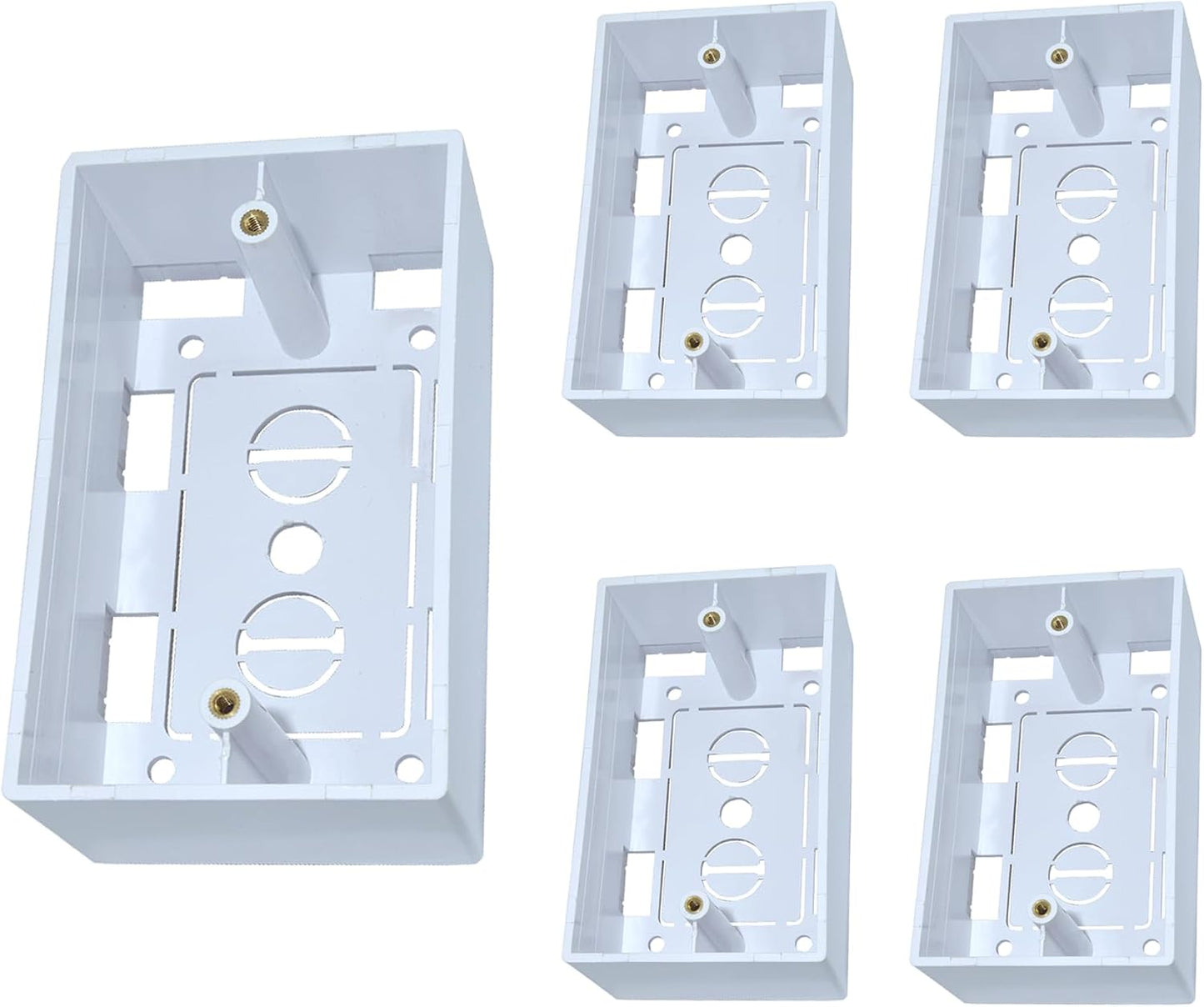 Caja eléctrica superficial 1.81pulg blanco set 5