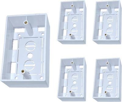 Caja eléctrica superficial 1.81pulg blanco set 5