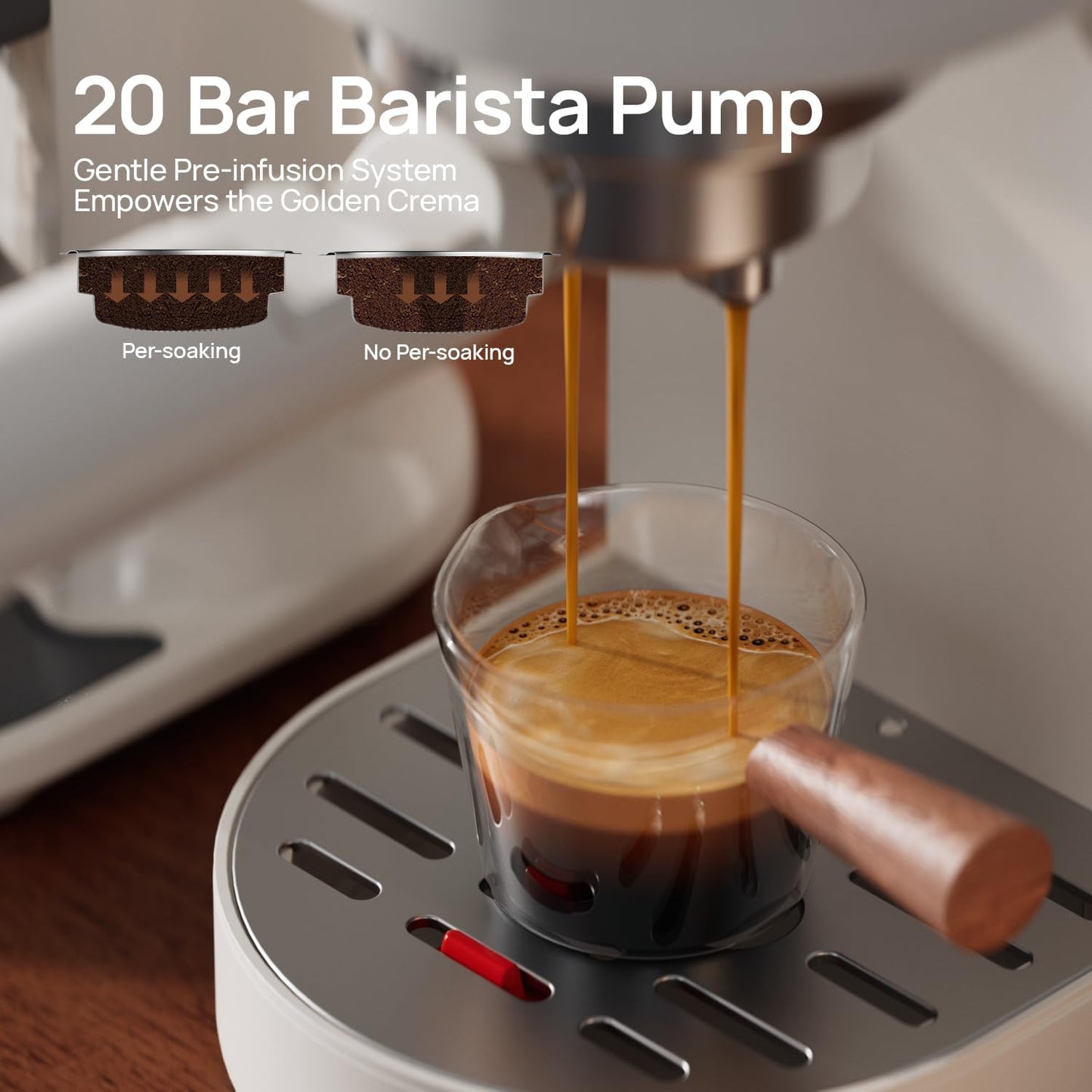 Combo Cafetera Espresso Molinillo 20 Bar Espumador Leche