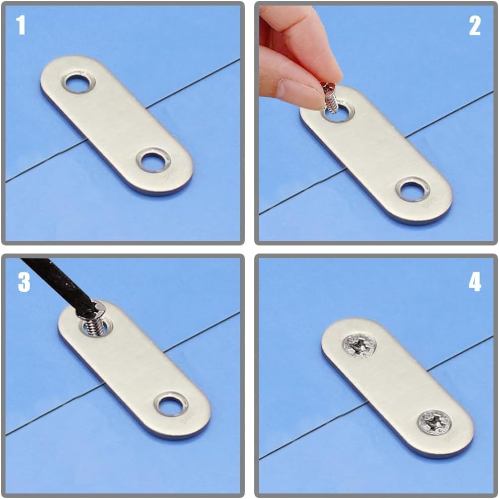 10 Pzas Soportes Acero Inox Con Tornillos