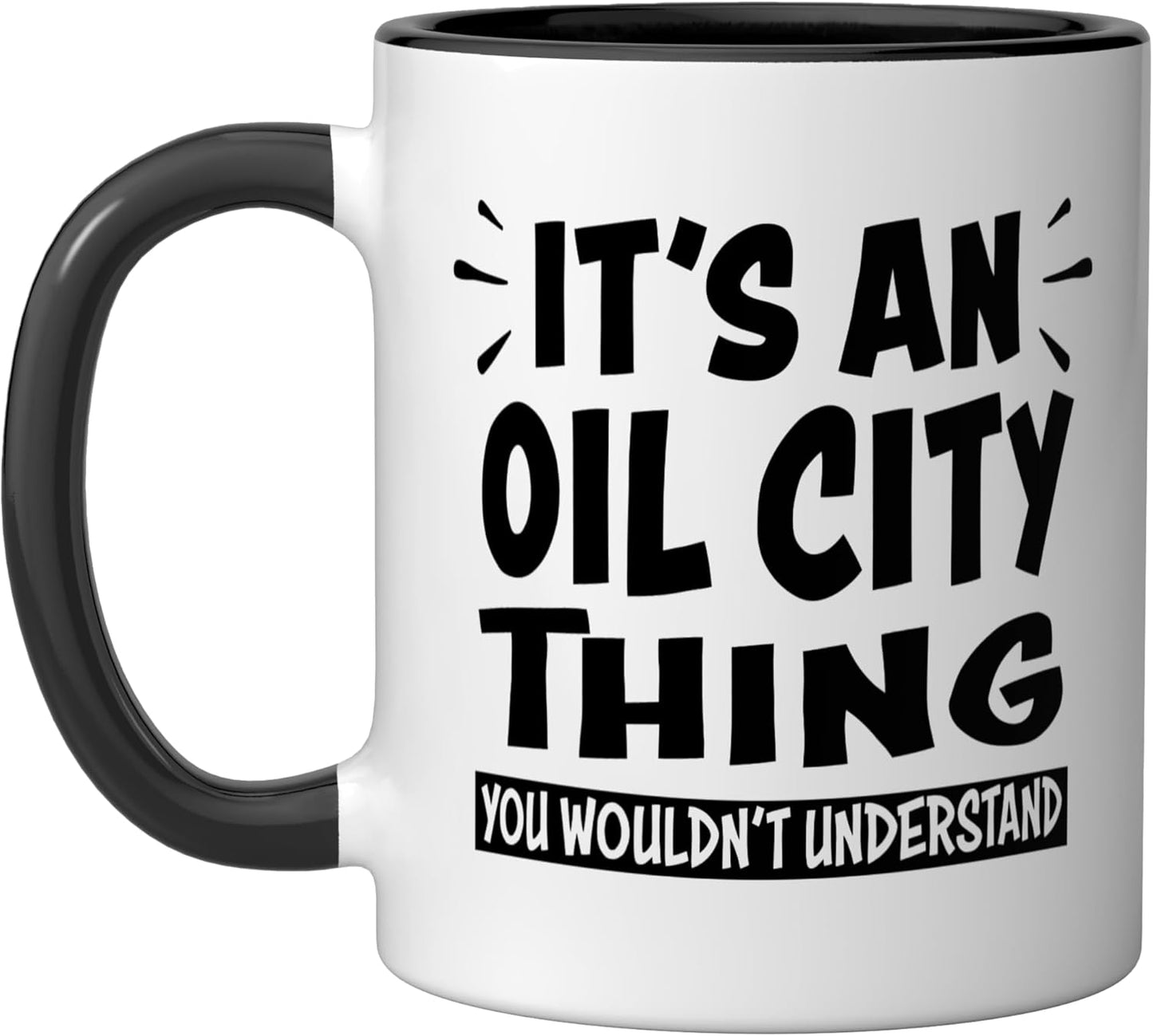 Taza cerámica Oil City Trip Lovers en negro/blanco