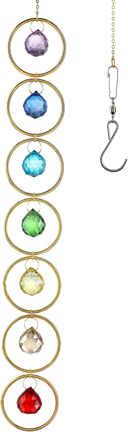 7 Bolas Cristal Chakras Atrapasol Colgante Ventanas