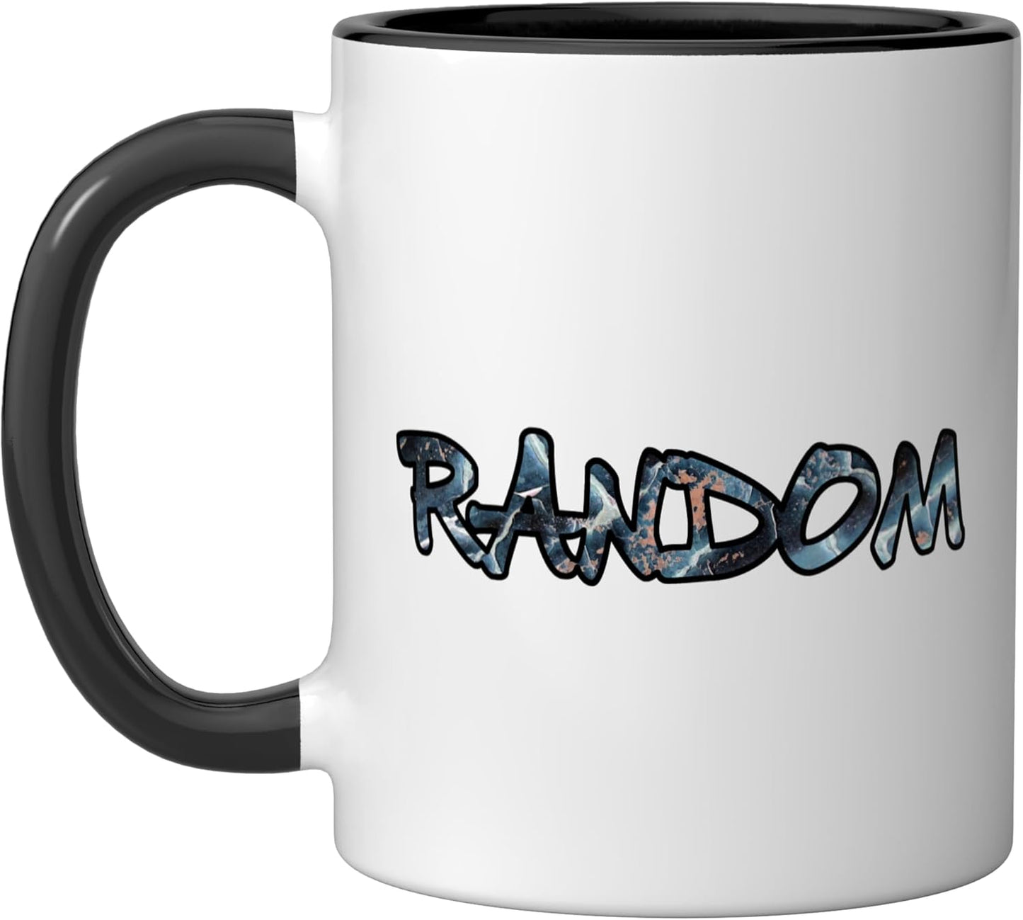 Taza de cerámica diseño aleatorio negro/blanco