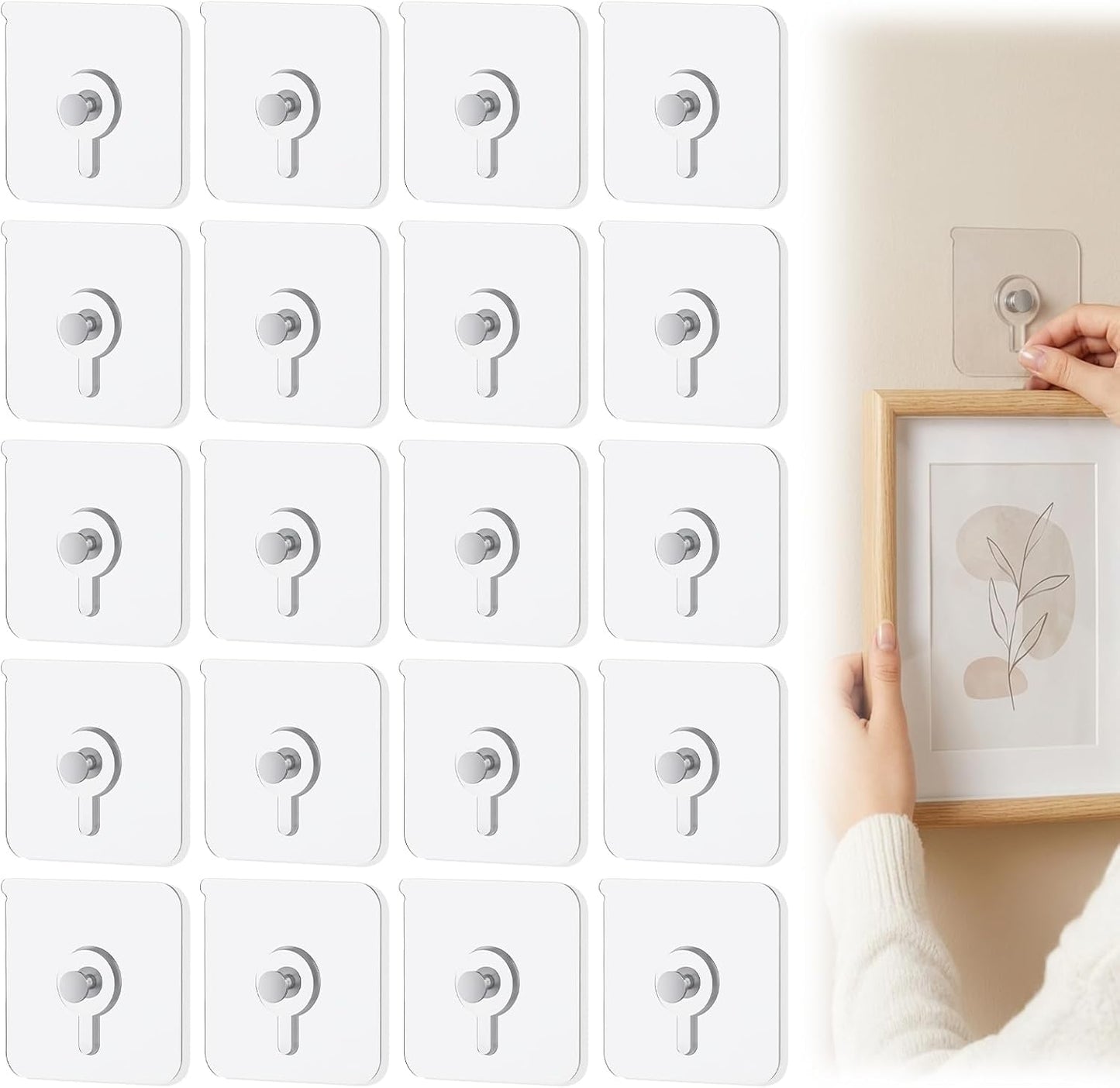 20 Ganchos Adhesivos Sin Clavos Para Pared Cocina Baño