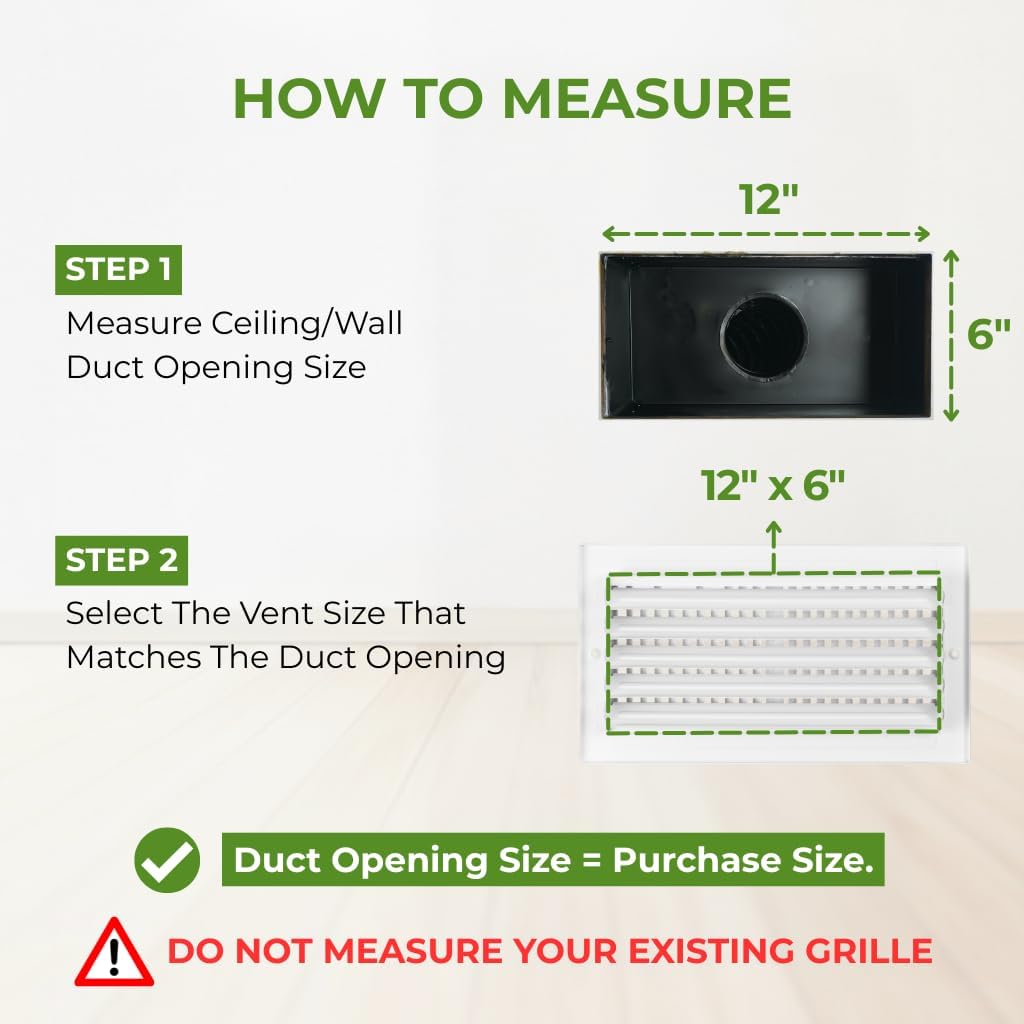 Cubierta ventilación 12x6pulg para pared techo ajustable