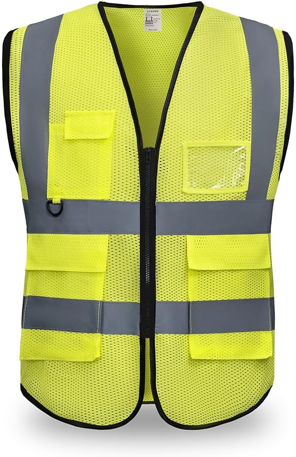 Chaleco seguridad reflectante transpirable con cremallera