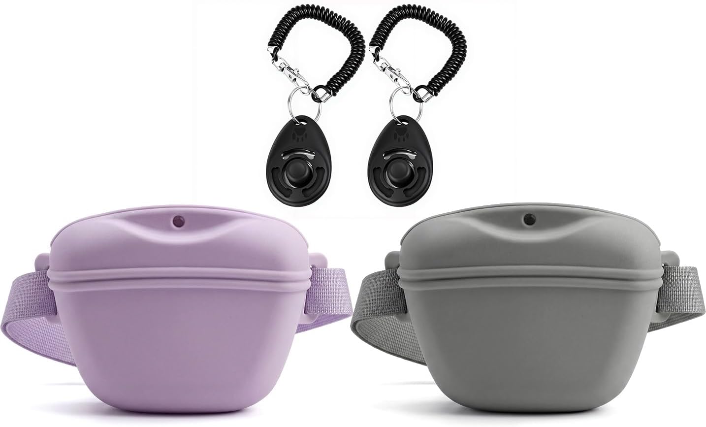 2 Bolsas Silicona Perros Tapa Magnética Cinturón
