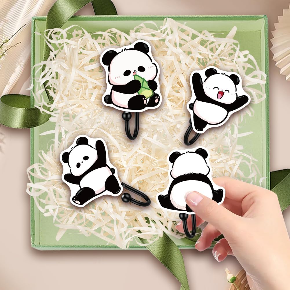 4 Ganchos Madera Animales Estilo Panda para Colgar Abrigos
