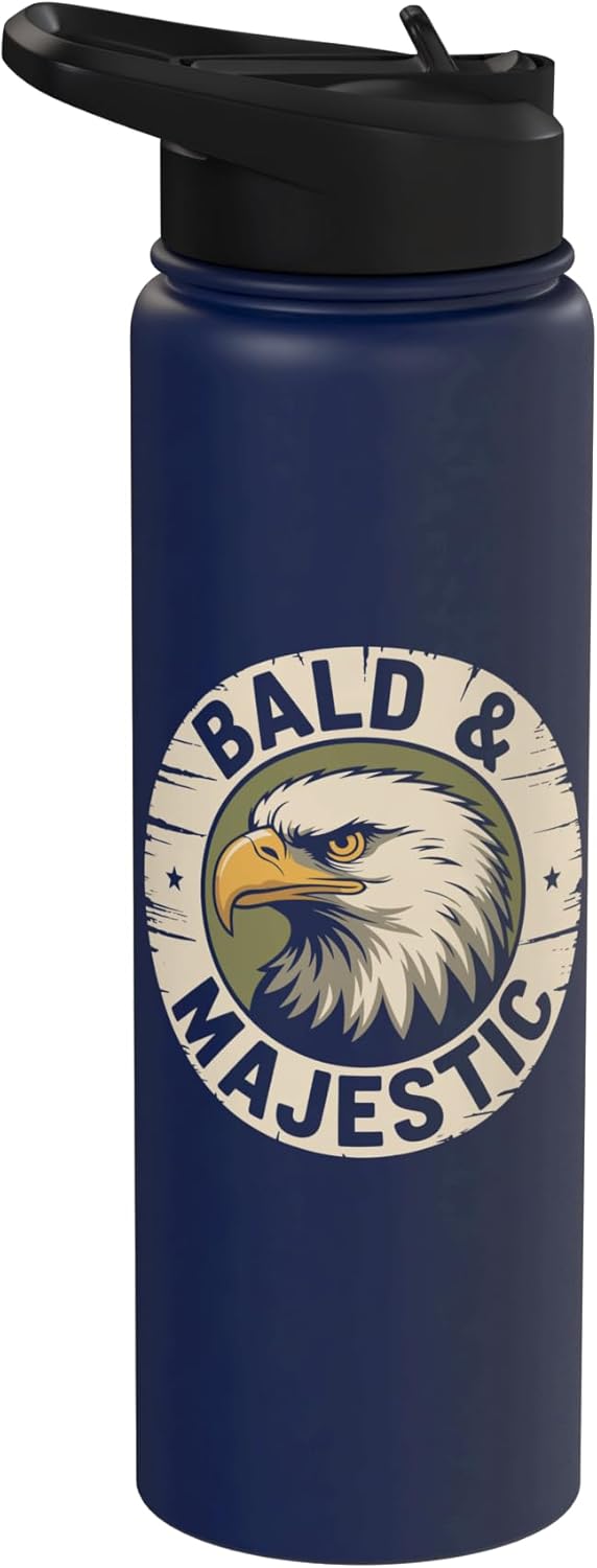 Botella de agua aislada de acero inoxidable para hombres calvos