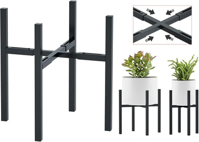 Soporte plantas metal ajustable 8-14pulg moderno para exteriores